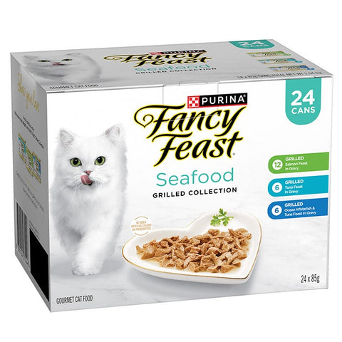 Fancy Feast Variety Pack Grilled Seafood Collection Cat Can 85gx24
