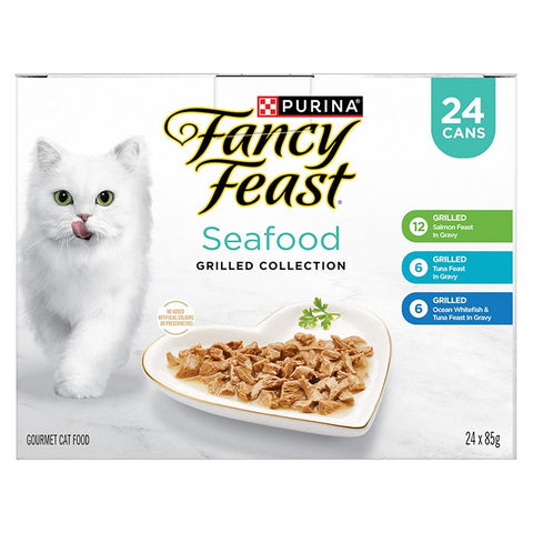 Fancy Feast Variety Pack Grilled Seafood Collection Cat Can 85gx24