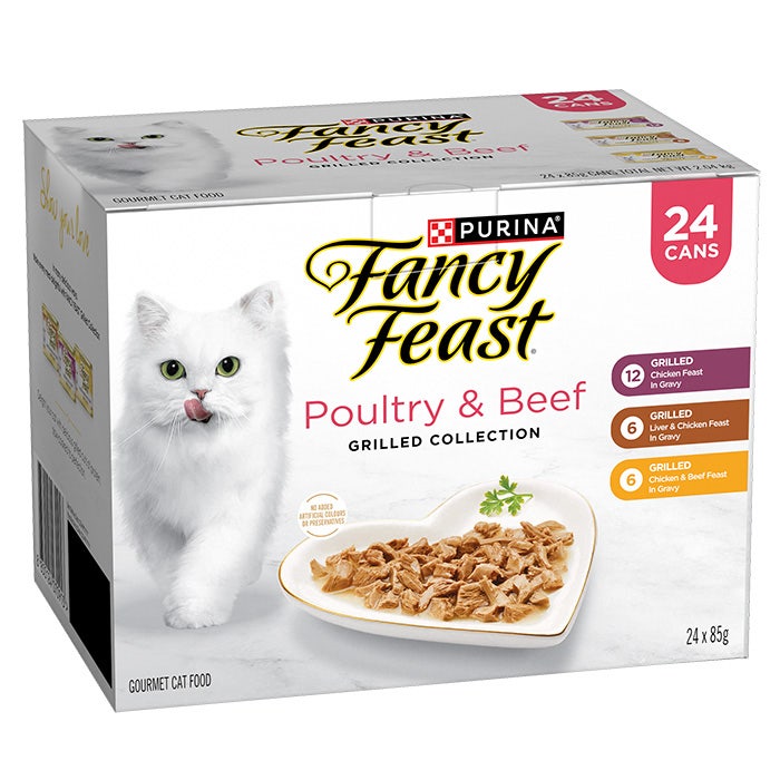 Fancy Feast Variety Pack Grilled Poultry Beef Collection Cat Can 85gx24
