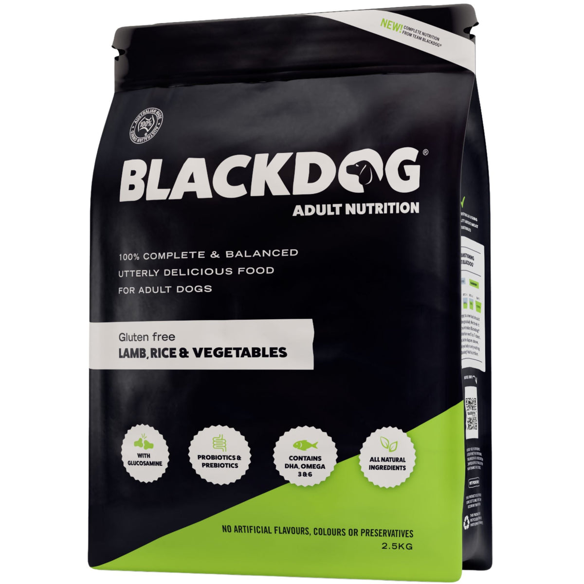 Blackdog Adult Dry Dog Food Gluten Free Lamb, Rice & Vegetable