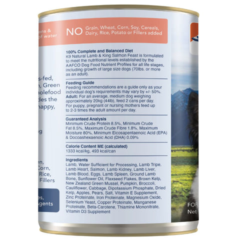 K9 Natural Canned Lamb & Salmon Feast