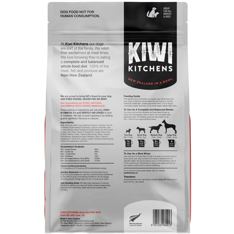 Kiwi Kitchens Air Dried Dog Food Beef Dinner