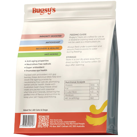 Bugsy's Freeze Dried Beef & Goji Berry Pet Treats