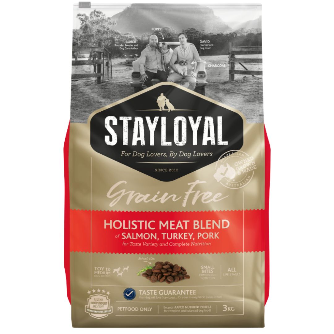 Stay Loyal Grain Free Dry Dog Food Salmon Turkey & Pork - 3kg | petsome Pet Supplies