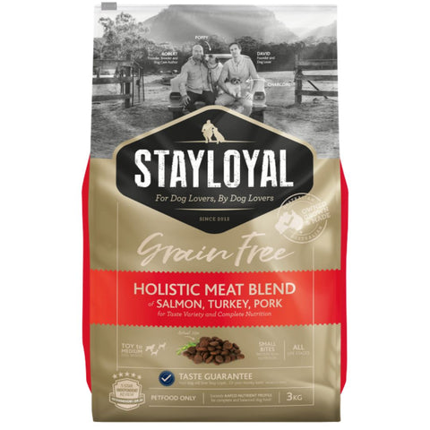 Stay Loyal Grain Free Dry Dog Food Salmon Turkey & Pork - 3kg | petsome Pet Supplies