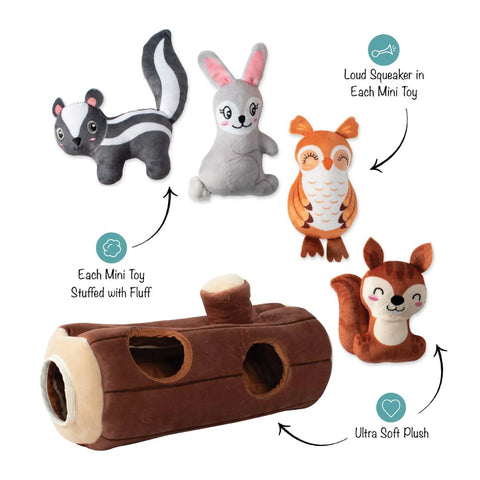 Fringe Studio Plush Burrow Interactive Dog Toy - Branch Out
