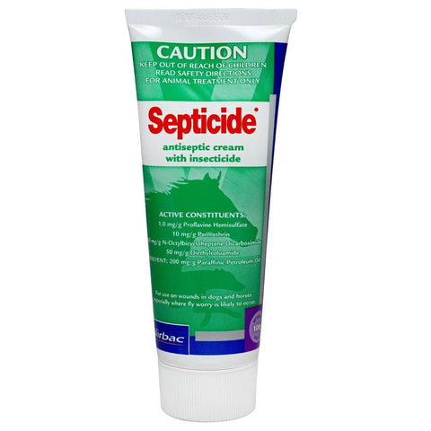 Virbac Septicide Antiseptic Cream with insecticide for Horses and Dogs - 100g  | petsome Pet Supplies