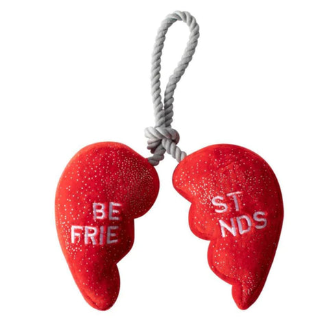 Fringe Studio Rope & Plush Squeaker Valentine's Day Dog Toy - Besties 4Ever