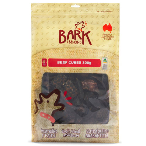 Bark & Beyond Beef Cubes 300g | petsome Pet Supplies