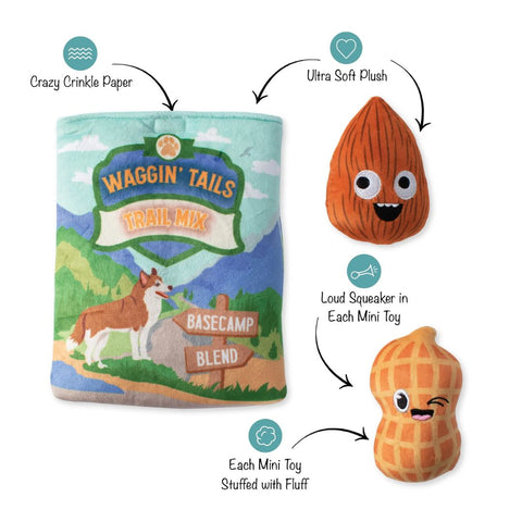 Fringe Studio Plush Burrow Dog Toy - Waggin' Tails Trail Mix
