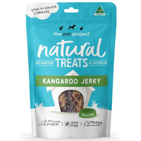 The Pet Project Natural Dog Treats Kangaroo Jerky 100G | petsome Pet Supplies