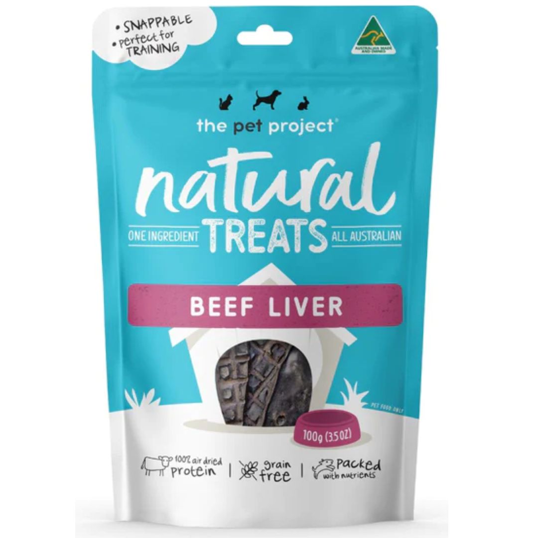 The Pet Project Natural Dog Treats Beef Liver 100g | petsome Pet Supplies