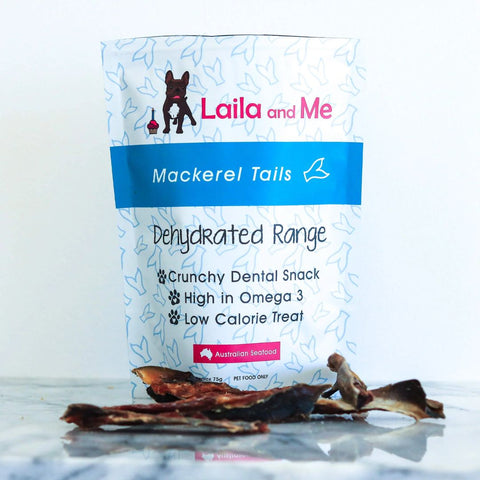 Laila & Me Dehydrated Range Cat & Dog Treats Mackerel Tails