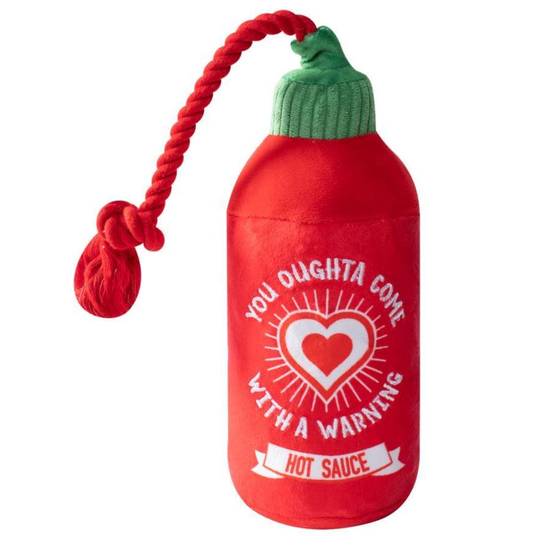 Fringe Studio Rope & Plush Squeaker Valentine's Day Dog Toy - Hearts On Fire