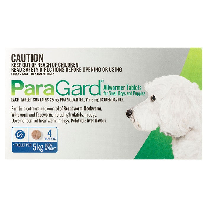 Paragard Allwormer For Small Dogs and Puppies 4pk