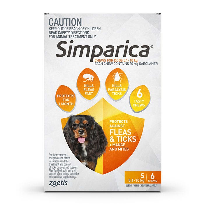 Simparica For Small Dogs 5.1 - 10kg Flea & Tick Chew