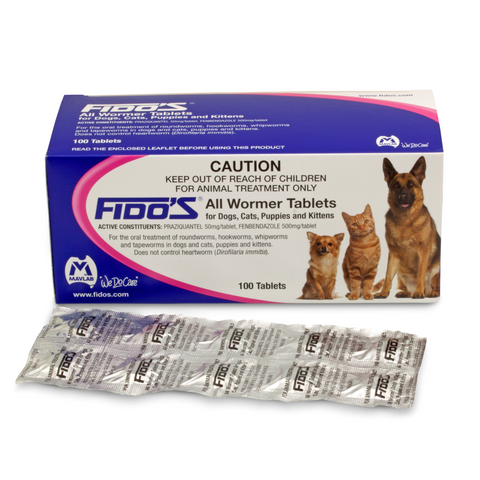 Fido's All Wormer Tablets 500mg for Dogs & Cats