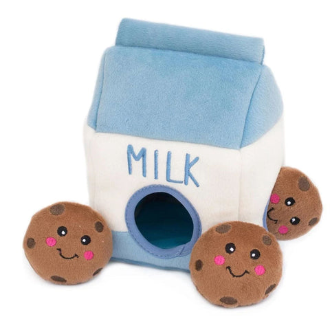 Zippy Paws Dog Toys Plush Burrow - Milk and Cookies
