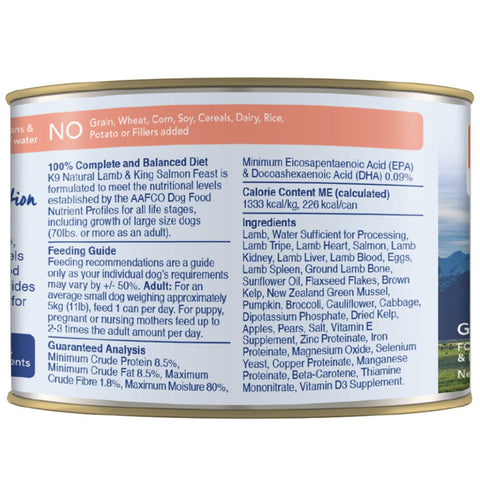K9 Natural Canned Lamb & Salmon Feast