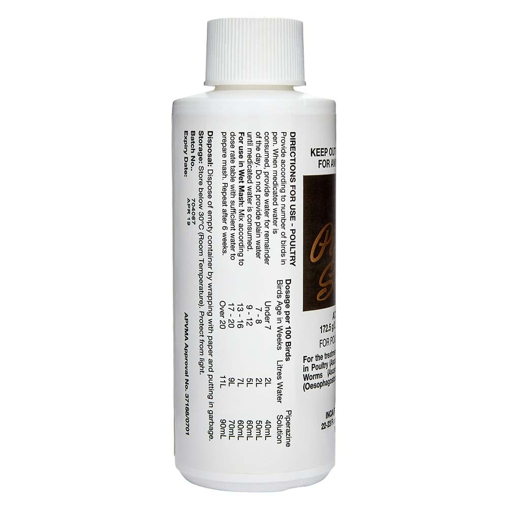 Inca Piperazine Poultry Pigeon & Pig Wormer 125ml