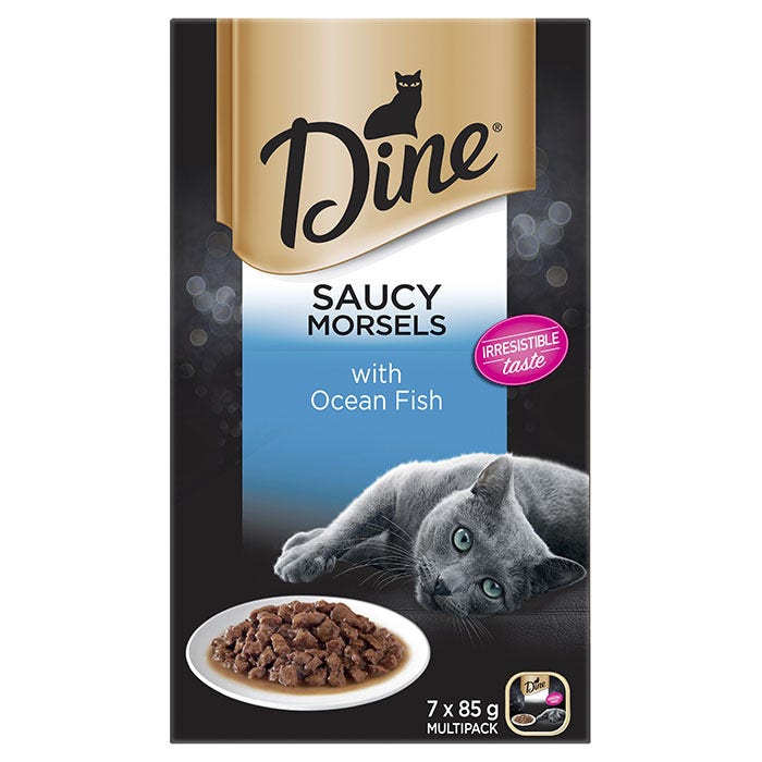 Dine Saucy Morsels with Ocean Fish Cat Food 85gx7