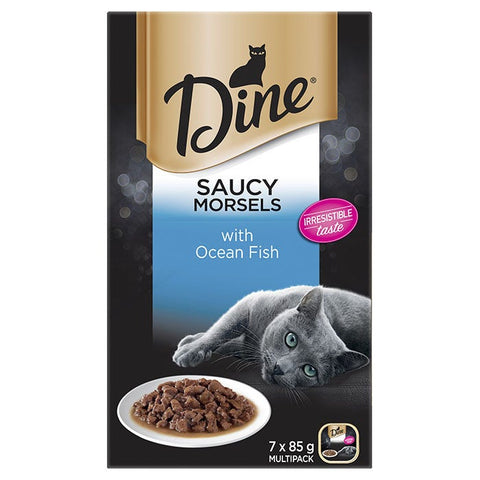 Dine Saucy Morsels with Ocean Fish Cat Food 85gx7