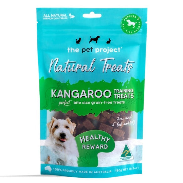 The Pet Project Natural Dog Treats Kangaroo Training Treats - 180g | petsome Pet Supplies