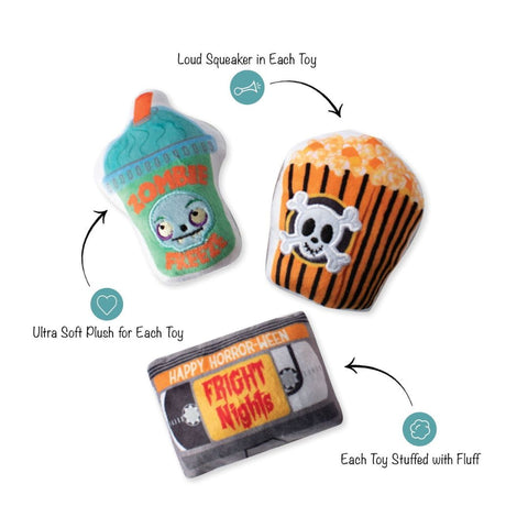 Fringe Studio Halloween Plush Squeaker Dog Toy - Fright Nights 3 Minis