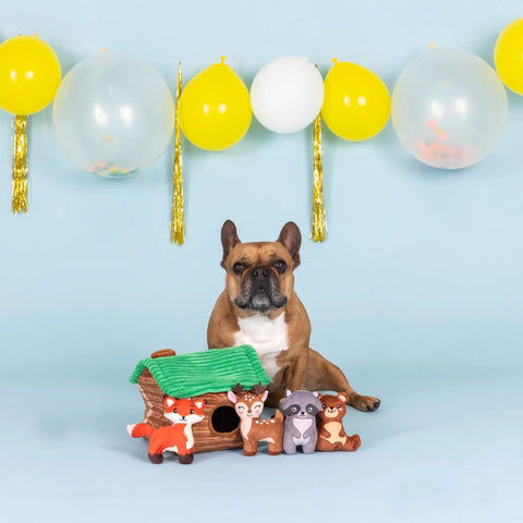 Fringe Studio Plush Burrow Interactive Dog Toy - On Cabin Time