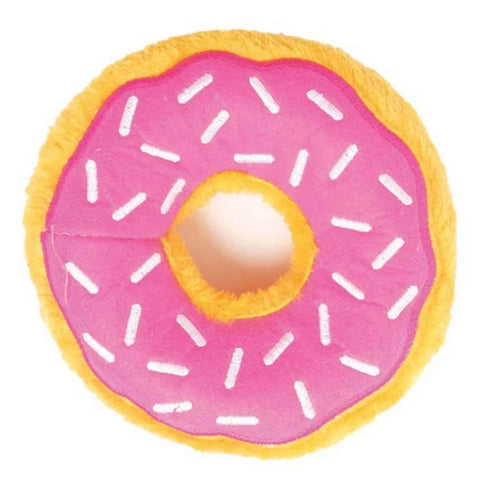 Zippy Paws Dog Toys Plush Donutz Junior - Strawberry | petsome Pet Supplies