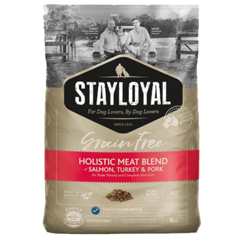 Stay Loyal Grain Free Dry Dog Food Salmon Turkey & Pork - 8kg | petsome Pet Supplies