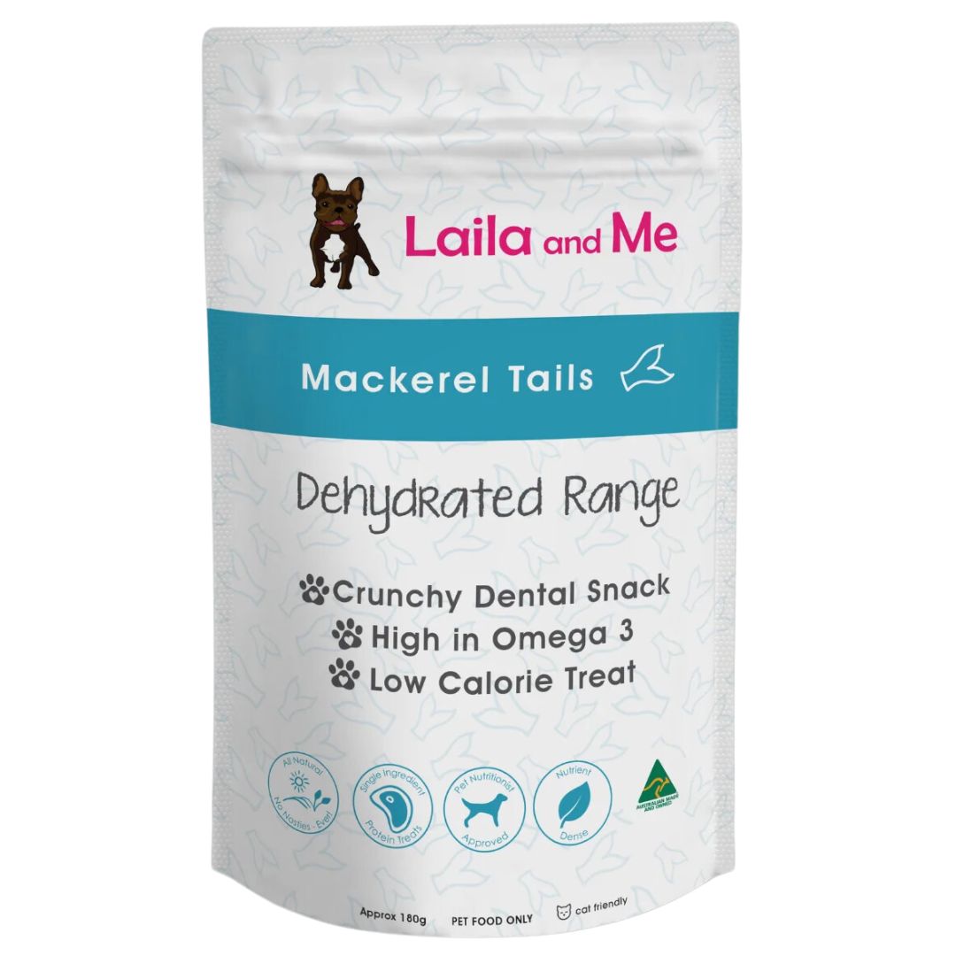 Laila & Me Dehydrated Range Cat & Dog Treats Mackerel Tails  | petsome Pet Supplies