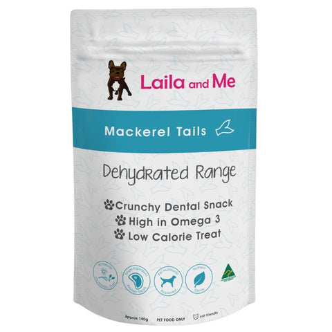 Laila & Me Dehydrated Range Cat & Dog Treats Mackerel Tails  | petsome Pet Supplies