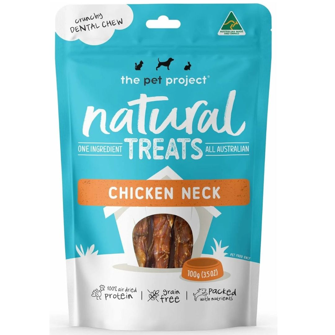 The Pet Project Natural Dog Treats Chicken Neck 100g | petsome Pet Supplies
