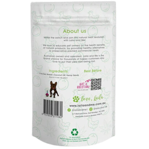 Laila & Me Dehydrated Range Dog Treats Coco And Hemp Chicken