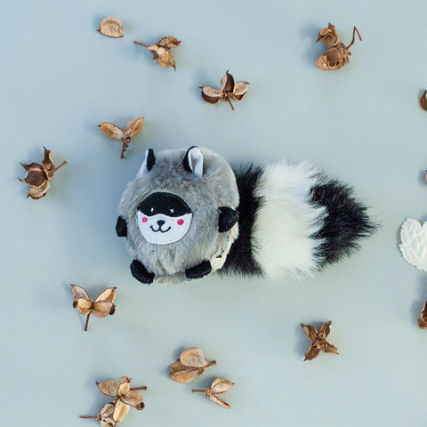 ZippyPaws Bushy Throw Raccoon Dog Toy