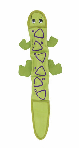 Outward Hound Fire Biterz Lizard Dog Toy - 3 Squeaker - Green | petsome Pet Supplies