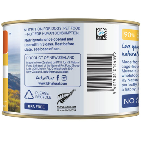 K9 Natural Canned Chicken Feast Wet Dog Food