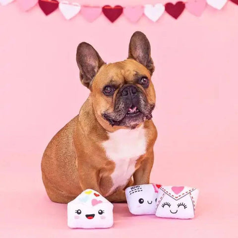 Fringe Studio Plush Squeaker Dog Toy - Sealed With A Kiss 3 Mini Toys