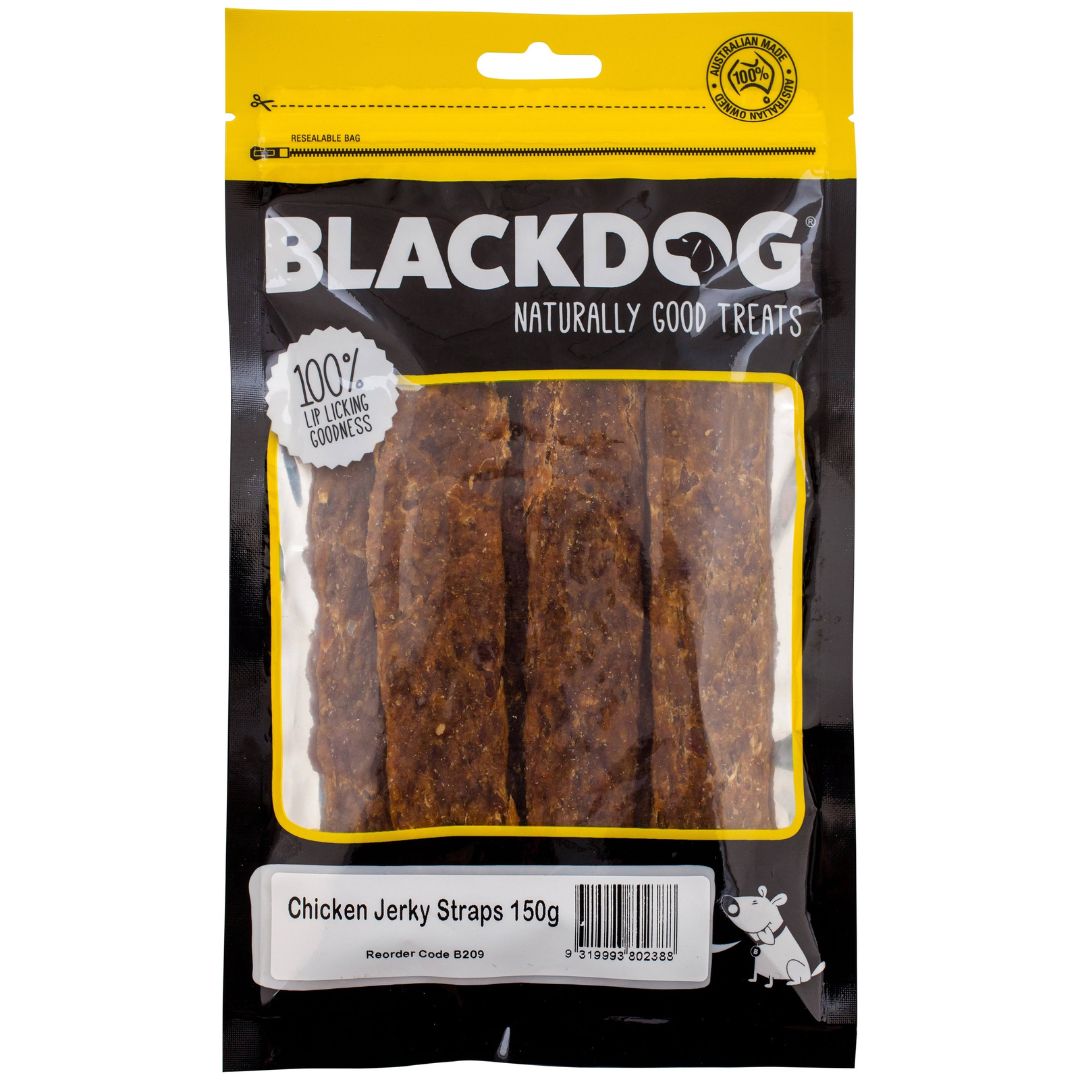 Blackdog Chicken Jerky Straps Dog Treats - 150g | petsome Pet Supplies