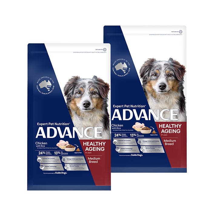 ADVANCE Adult Healthy Ageing Medium Breed Dry Dog Food Chicken with Rice