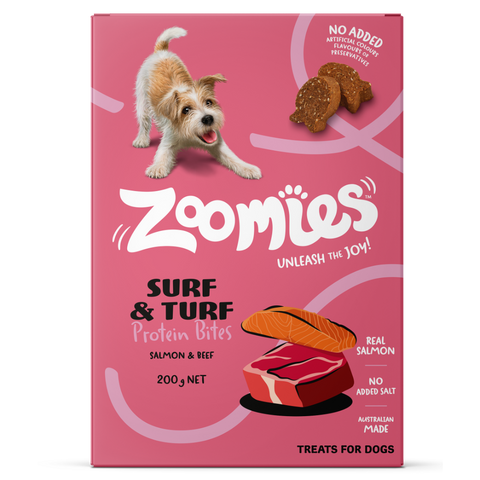 Surf And Turf Salmon And Beef Protein Bites Dog Treats
