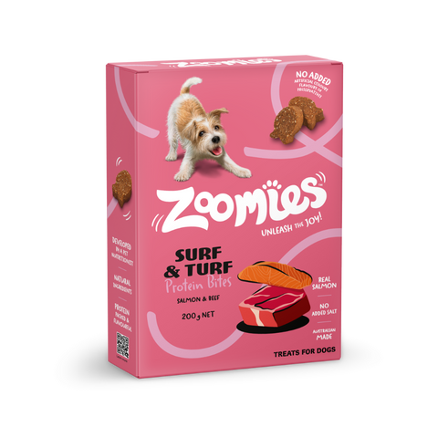 Surf And Turf Salmon And Beef Protein Bites Dog Treats