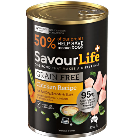 SavourLife Grain Free Adult Chicken Wet Dog Food Cans