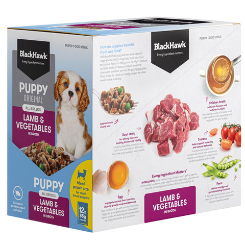 Black Hawk Original Puppy Lamb and Vegetables Wet Dog Food Pouch