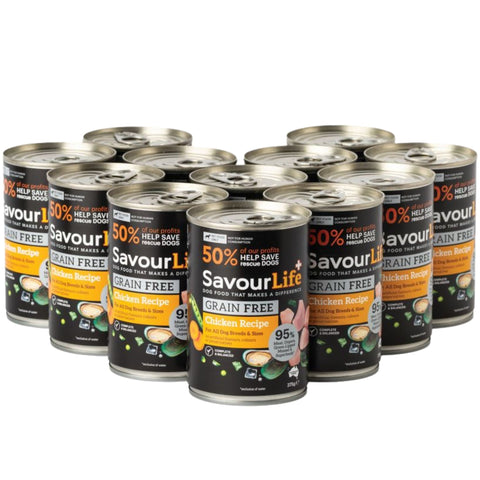 SavourLife Grain Free Adult Chicken Wet Dog Food Cans