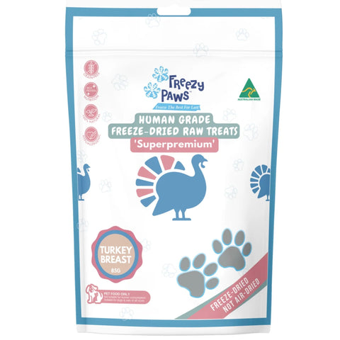 Freezy Paws Freeze Dried Turkey Breast Pet Treats for Dogs & Cats