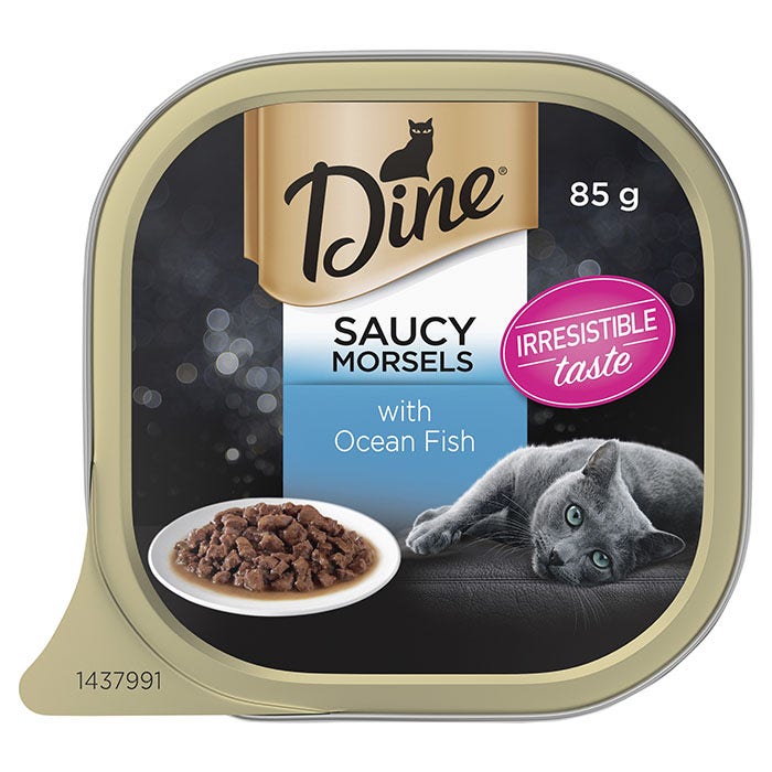 Dine Saucy Morsels with Ocean Fish Cat Food 85gx7