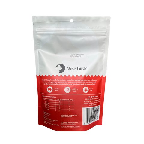 Meaty Treaty Freeze Dried Kangaroo Steak Cat & Dog Treats