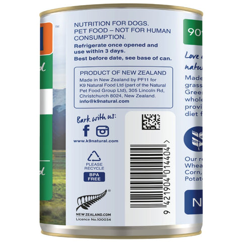 K9 Natural Canned Lamb Feast Wet Dog Food